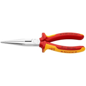 Clește cu cap semirotund cu tăiș, patent cu cioc angular, mânere multicomponent testate VDE KNIPEX