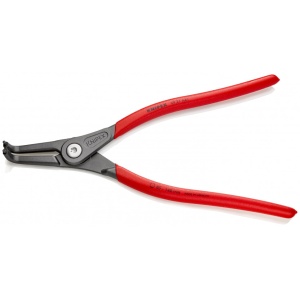 KNIPEX 49 21 A41 SB clește de precizie pentru inele de siguranță pentru inele exterioare pe axuri acoperit cu material plastic aderent bonderizat în culoarea gri 305 mm (carton cu autoservire/în blister)
