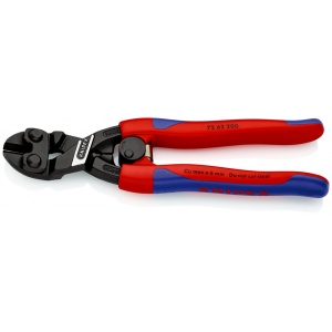 KNIPEX 72 62 200 Dispozitiv de tăiere de înaltă precizie, de forță pentru metale moi și cauciuc cu manşoane suple, multicomponent vopsit negru 200 mm