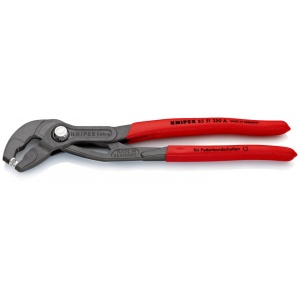 KNIPEX 85 51 250 A Cleşte pentru coliere din bandă elastică acoperit cu material plastic aderent bonderizat în culoarea gri 250 mm