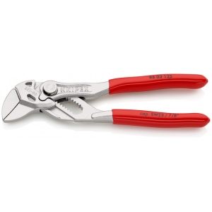 KNIPEX 86 03 125 SB Cleşte cheie mini Cleștele-cheie, clește și cheie într-o singură unealtă acoperite cu plastic cromat 125 mm (carton cu autoservire/în blister)
