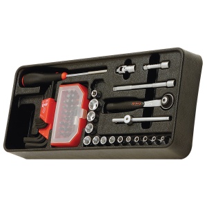 Modul PVC cu 61 capete tubulare accesorii 1/4” SH - 61 scule