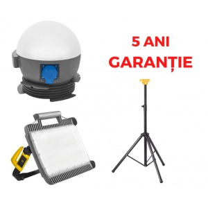 Proiector 4300 lumeni Magnum Future LED 32 W, IP54, IK10, rezistent la impact + Proiector 2400 lumeni FUTURE BALL LED, 20 W, IP54, IK10 rezistent la impact + trepied