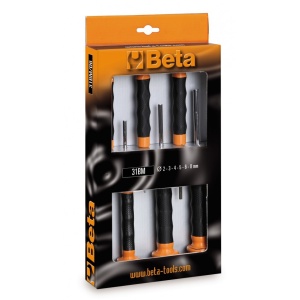 Set dornuri cu maner in suport textil, 2-8mm,6 piese 31BM/D6