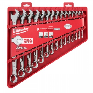 Seturi chei combinate cu clichet MAX BITE™ Milwaukee 1/4”, 9/32”, 5/16”, 11/32”, 3/8”, 7/16”, 1/2”, 9/16”, 5/8”, 11/16”, 3/4”, 13/16”, 7/8”, 15/16”, 1”;