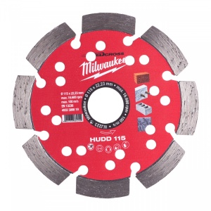 Speedcross HUDD Milwaukee, disc universal pentru materiale dure (Diametru interior disc (mm): 22.23, Tip: HUDD 115, Diametru disc (mm): 115, Înălțime segment (mm): 10)
