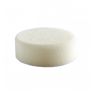 Burete șlefuire 80 mm, moale, alb, fixare cu scai, pentru indepartat zgaraieturi fine