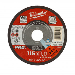 Disc taiat metal/inox Milwaukee PRO+ SCS 41 / 115 x 1 x 22 mm