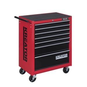 Dulap mobil de scule Kreator KRT653004, culoare rosu/negru, 7 sertare, 348 piese