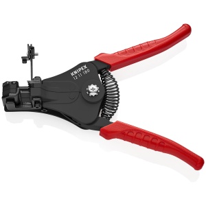 KNIPEX 12 11 180 Clește dezizolator cu cuţite profilate cu manșoane de prindere din plastic lăcuit cu negru 180 mm