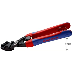 KNIPEX 71 22 200 T BK CoBolt® Tăietor compact pentru bolțuri cu manşoane suple, multicomponent, cu cârlig de fixare integrat pentru montarea unei siguranţe împotriva căderii vopsit negru 200 mm (carton cu autoservire/în blister)