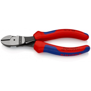 KNIPEX 74 12 160 Șfic de forță cu manşoane multicomponent vopsit negru 160 mm