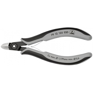 KNIPEX 79 12 125 ESD Șfic de precizie pentru sisteme electronice ESD cu manşoane multicomponent brunat 125 mm