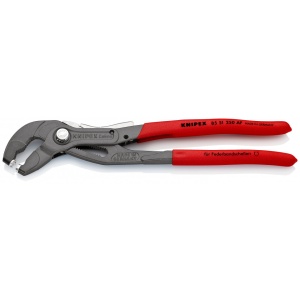 KNIPEX 85 51 250 AF Cleşte pentru coliere din bandă elastică cu organ de fixare acoperit cu material plastic aderent bonderizat în culoarea gri 250 mm