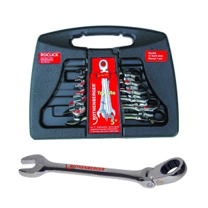 Set chei combinate fixe - inelare cu clichet tip ROCLICK