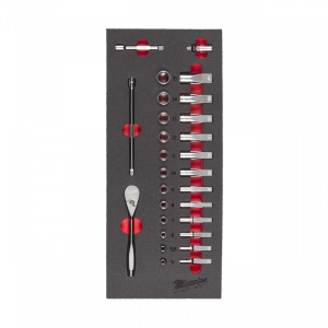 Set inserție spumă 1/4″ antrenor cu clichet și chei tubulare [ Chei tubulare standard: 5 mm, 5.5 mm, 6 mm, 7 mm, 8 mm, 9 mm, 10 mm, 11 mm, 12 mm, 13 mm, 14 mm, 15 mm / chei tubulare lungi: 5 mm, 5.5 mm, 6 mm, 7 mm, 8 mm, 9 mm, 10 mm, 11 mm, 12 mm, 13 mm,