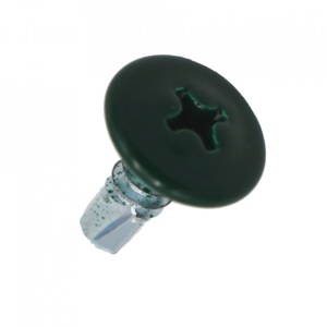 Suruburi Autoforante cu cap plat + saiba, RAL 6005, 4.2x13mm, 500 bucati