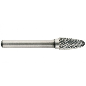 1031831 Freza din carbura de tungsten forma F - arcuita cu cap rotunjit, tais dublu, tip D, DIM 10