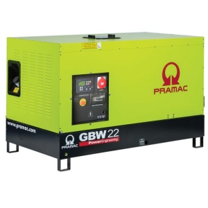 Generator de curent diesel Pramac GBW22Y_S, motorizare Yanmar, trifazat, 19 kVA, cu carcasa insonorizanta, panou automat