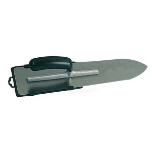 Gletiera din otel nichelat, cu montura de aluminiu, varf tip focos, maner tip banana - 550×120 (90)