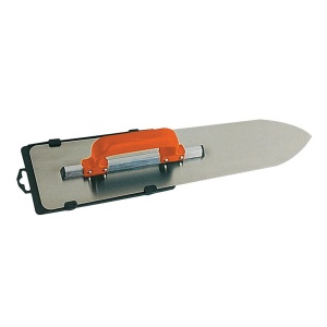 Gletiera INOX model flamand, cu montura de aluminiu, varf tip focos, maner PVC inchis - 450×120 (90)