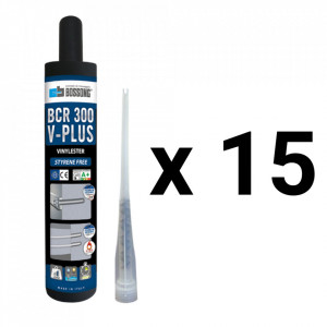 Kit 15 ancore chimice Bossong BCR 300 V-Plus, 300 ml + cap mixare