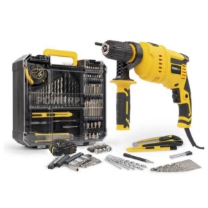 Masina de gaurit si insurubat cu percutie Powerplus POWX0265, 800 W, mandrina rapida 13 mm, cu set 78 accesorii