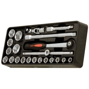 Modul PVC cu 23 capete chei tubulare-accesorii 1/2” SH - 23 scule