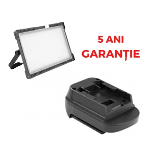 Proiector 9250 lumeni MULTIBATERY L compatibil cu acumulatori 18V Milwaukee sau Dewalt, IP20, IK10, rezistent la impact, adaptor inclus