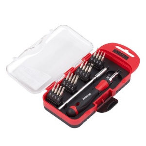 Set 18 piese, surubelnita cu clichet si accesorii de insurubat Kreator KRT400007, crom vanadiu, in cutie din plastic