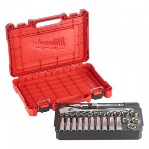 Set antrenor cu clichet și chei tubulare 1/2" Milwaukee, 10-24 mm, 28 piese