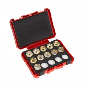 Set bacuri de sertizare Milwaukee DIN22 Cupru 16-300 mm, pentru cabluri armate, pachet 11 buc [ Setul include 11 bacuri de sertizare - 16, 25, 35, 50, 70, 95, 120, 150, 185, 240 & 300 mm² ]
