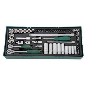 Set tubulare si accesorii 1/4" si 3/8" 4-24 mm, 57 piese, cutie