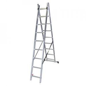 STR209 Scara dubla aluminiu, 2×9 trepte, 240 cm