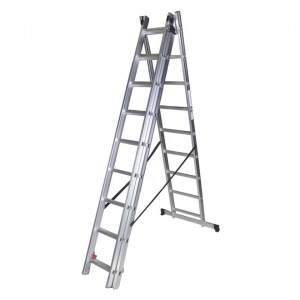 STR309 Scara tripla 9 trepte, 2.53 m aluminiu