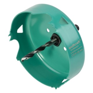 Carota de taiere din otel carbon Wolfcraft 5972000, diametru 105 mm, tija hexagonala, adancime taiere 30 mm
