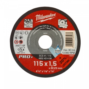 Disc taiat metal/inox Milwaukee PRO+ SCS 41 / 115 x 1.5 x 22 mm