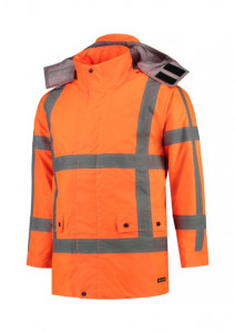 Jachetă de lucru unisex portocaliu reflectorizant, 200 g/m²