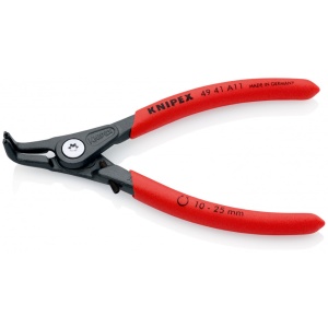 KNIPEX 49 41 A11 clește de precizie pentru inele de siguranță pentru inele exterioare pe axuri acoperit cu material plastic aderent bonderizat în culoarea gri 130 mm