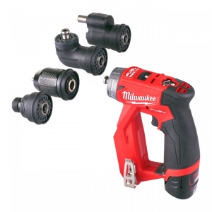 Masina de gaurit si insurubat cu accesorii interschimbabile cu acumulator Milwaukee FUEL M12 FDDXKIT-202X, livrata cu acumulator, valiza