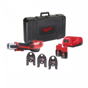Presă hidraulică Milwaukee M12 HPT-202C TH-SET, preseaza fitinguri 12-35 mm, livrata cu acumulatori, valiza, include bacuri de 16/20/32 mm