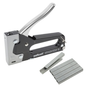 Set capsator manual tacocraft 6 + 1000 capse Wolfcraft 7090000, capse tip 053 de la 4 - 10 mm, carcasa metal
