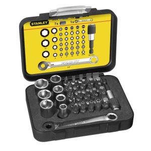 Trusa 39 piese insurubare Stanley 1-13-907, biti si tubulare cu prindere 1/4"