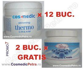 PROMO7 - Crema THERMO Anticelulitica Cosmedic (12 buc.) si Crema COLAGEN ( 2 buc. GRATIS)