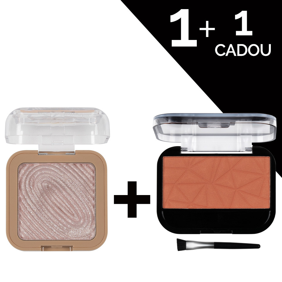 Pudra Iluminatoare 3D Kiss Beauty Glow Baked + CADOU Fardul de Obraz S.F.R. Color Matte Finish