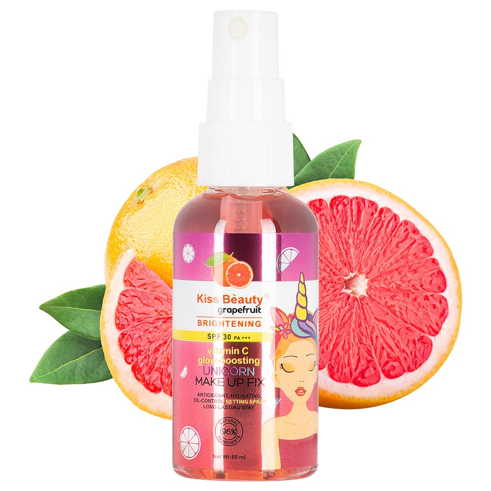 Spray Fixare Machiaj SPF 30 Kiss Beauty Unicorn Aroma de Grepfrut, 60 ml