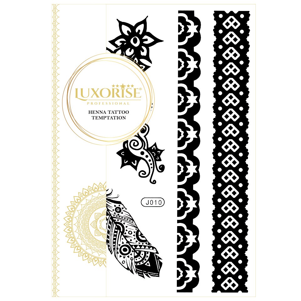 Tatuaj Temporar LUXORISE Henna Temptation Strong Feathers J010