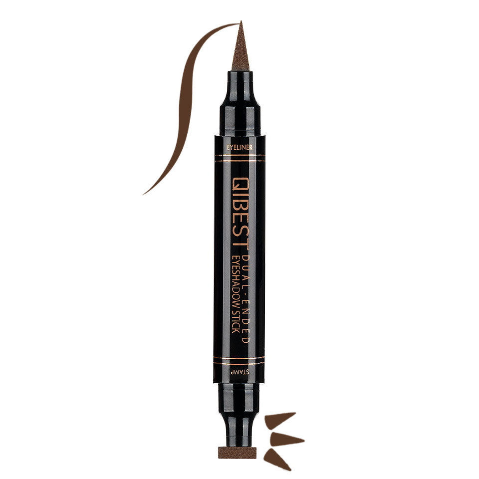 Eyeliner Colorat tip Carioca cu Stampila Ochi, Qibest Mirage Brown #02