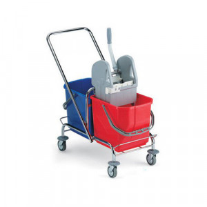 Kolica za čišćenje podova hromirani ram - 15L x 2