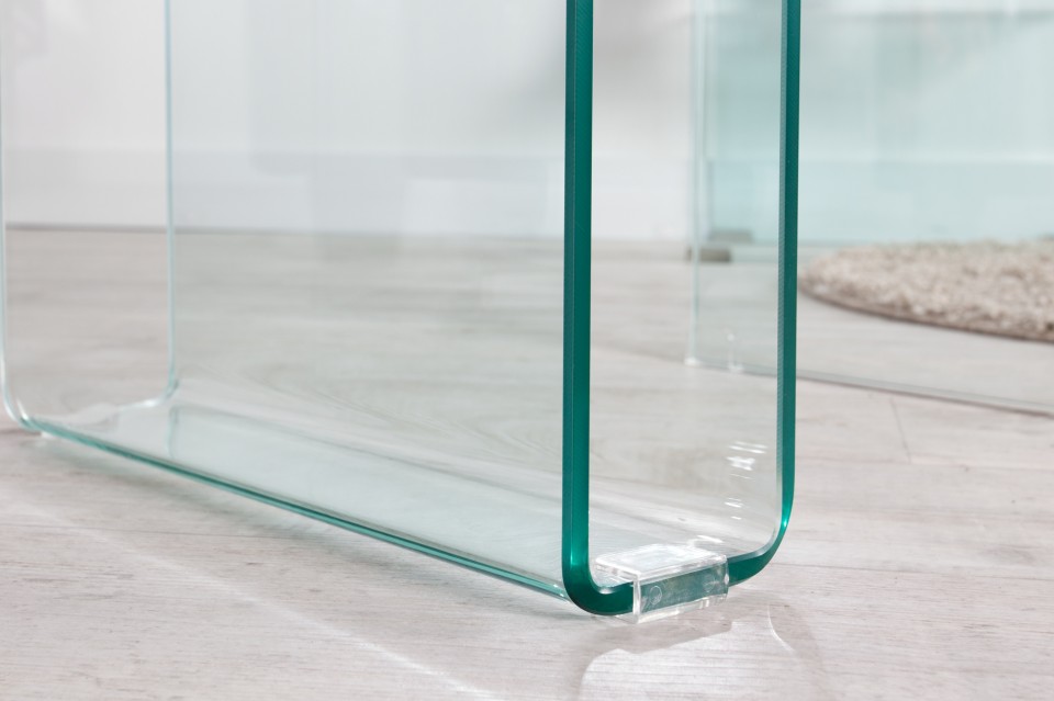 Extravagante Glazen Salontafel 50 Cm Bijzettafel Met Opbergvak Voor Tijdschriften Transparant